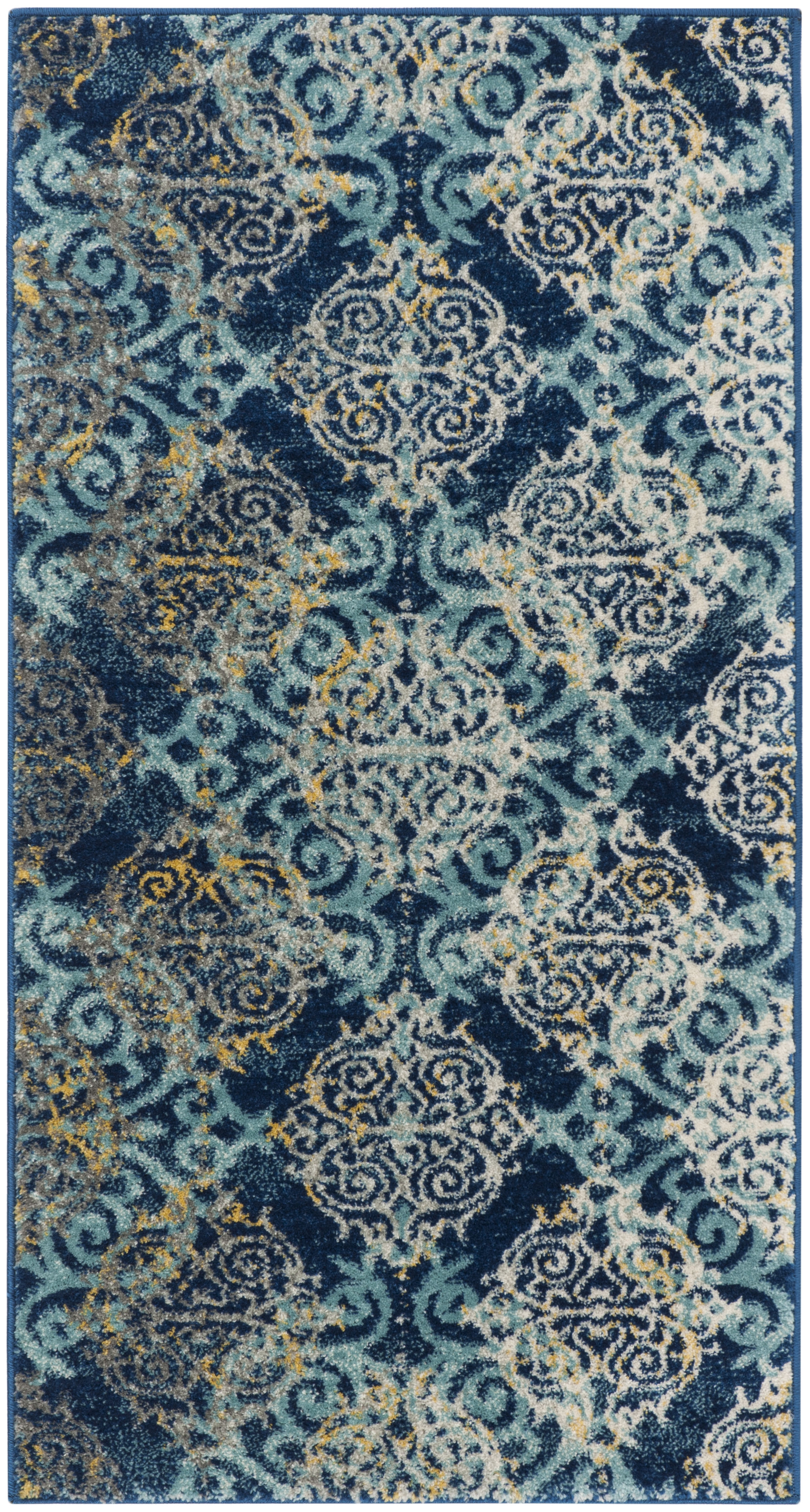 Arlo Home Woven Area Rug, EVK230A, Royal/Light Blue,  2' 2" X 4' - Image 0