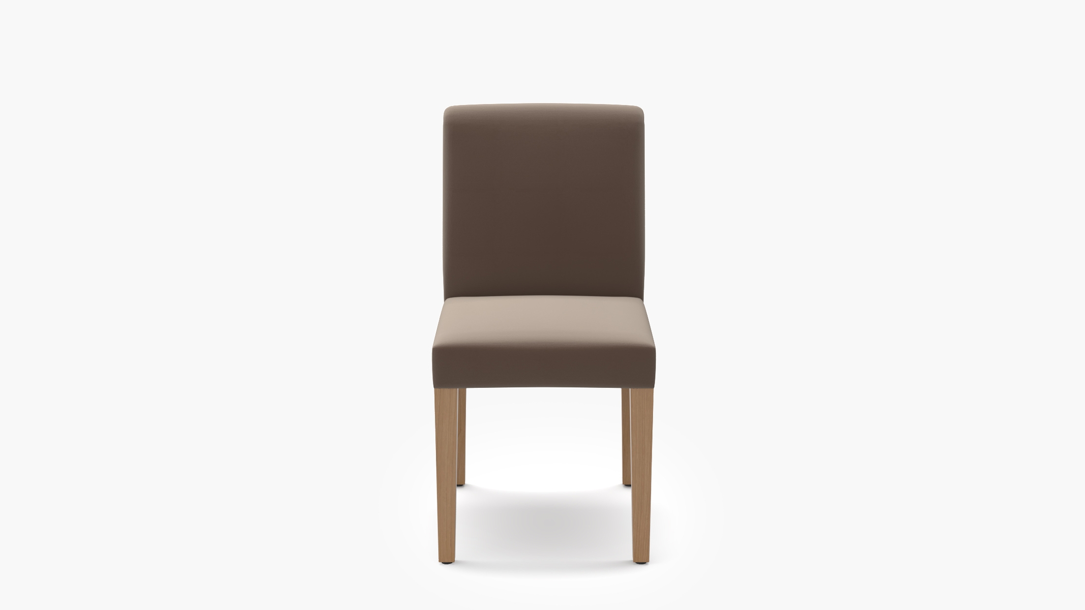 Signature Dining Chair, Mink Performance Plush Velvet, Natural Square Tapered Leg - Image 0