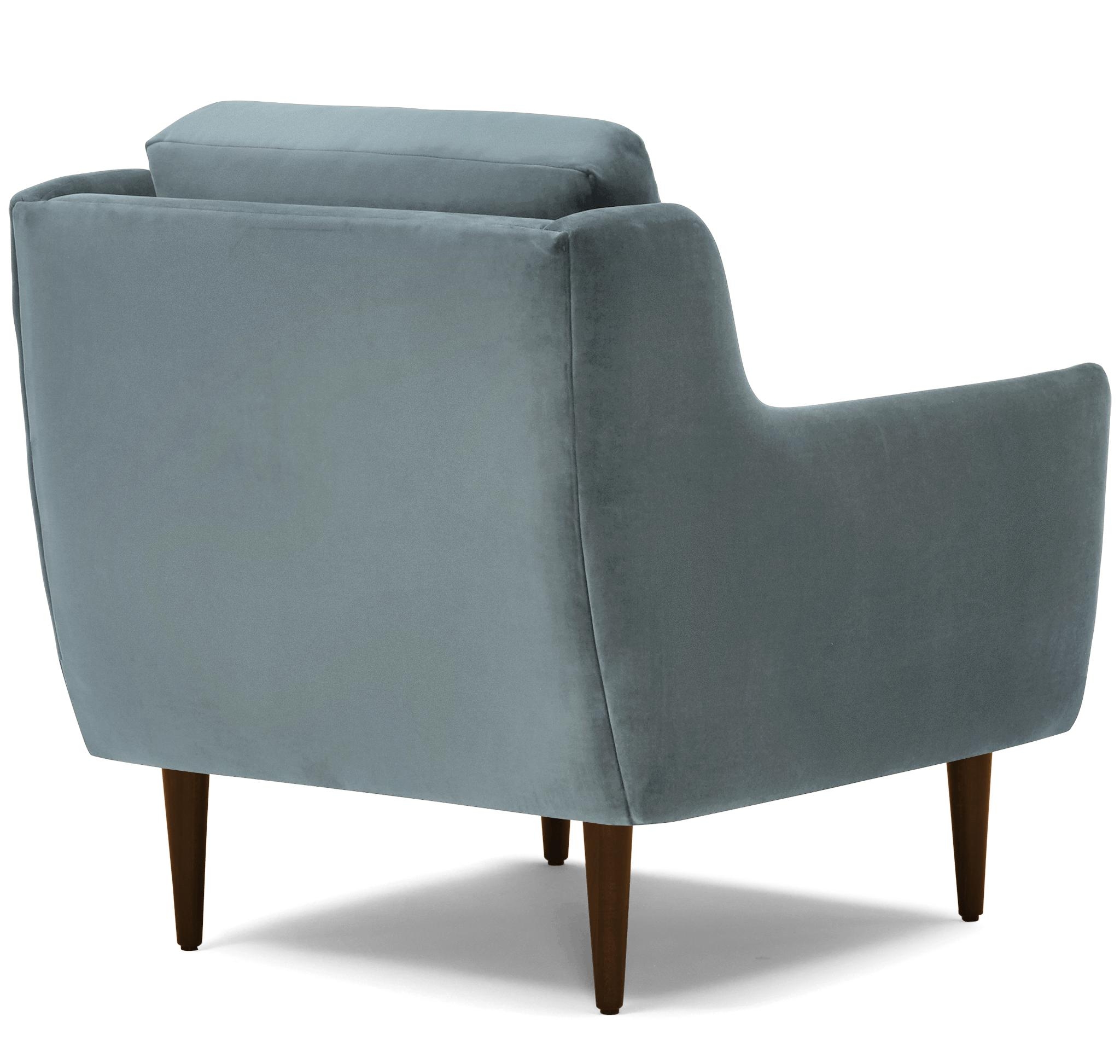 Blue Bell Mid Century Modern Chair - Plush Mist - Mocha - Image 3