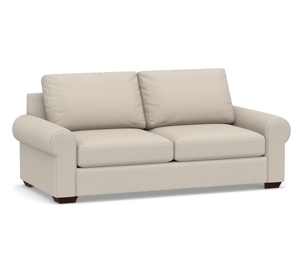 Big Sur Roll Arm Upholstered Sofa 83", Down Blend Wrapped Cushions, Performance Chateau Basketweave Oatmeal - Image 0