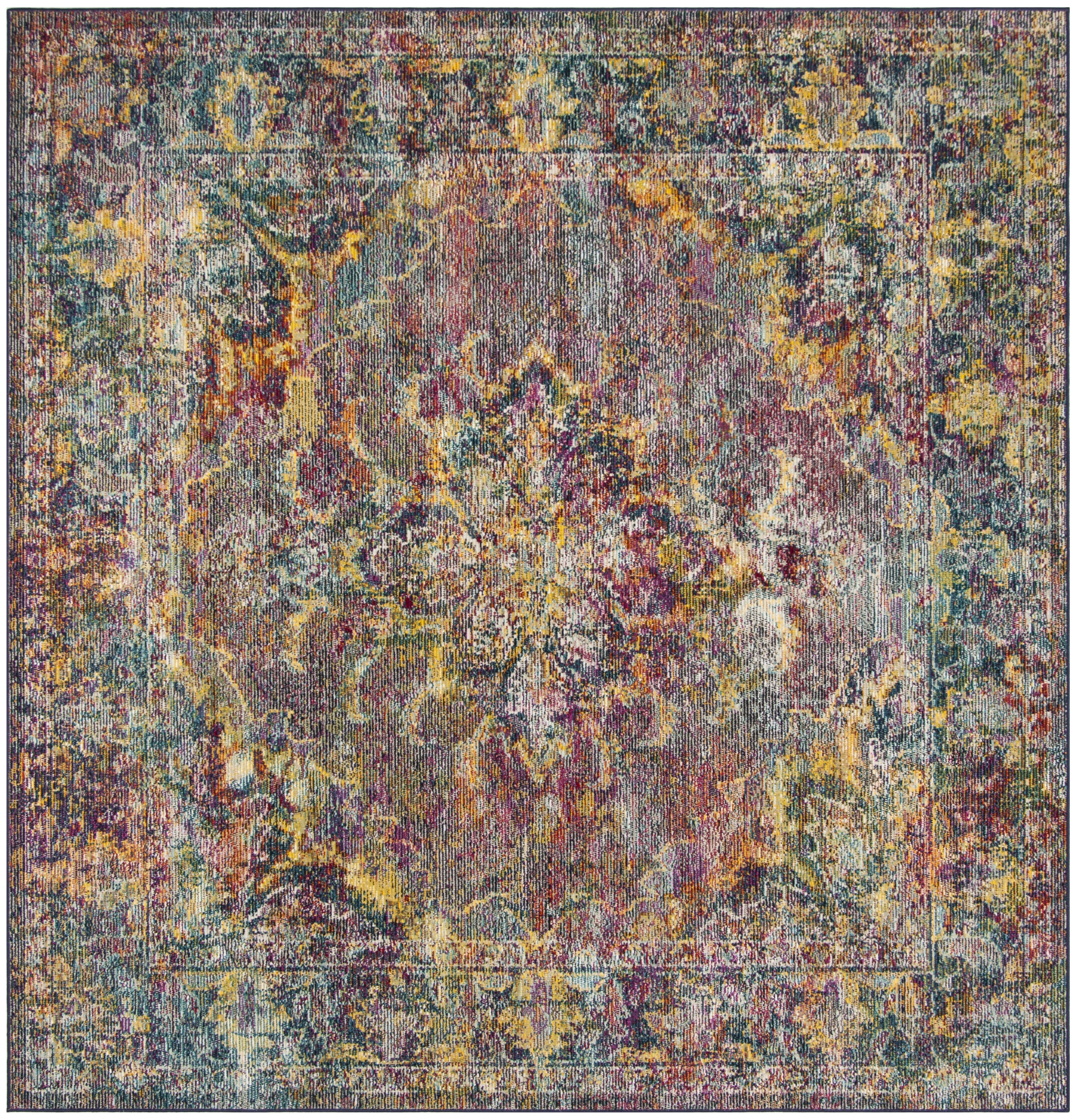 Arlo Home Woven Area Rug, CRS508H, Navy/Light Blue,  7' X 7' Square - Image 0