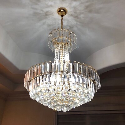 Aijha Luxury Crystal Pendant Lamp Chandelier Light Fixture - Image 0