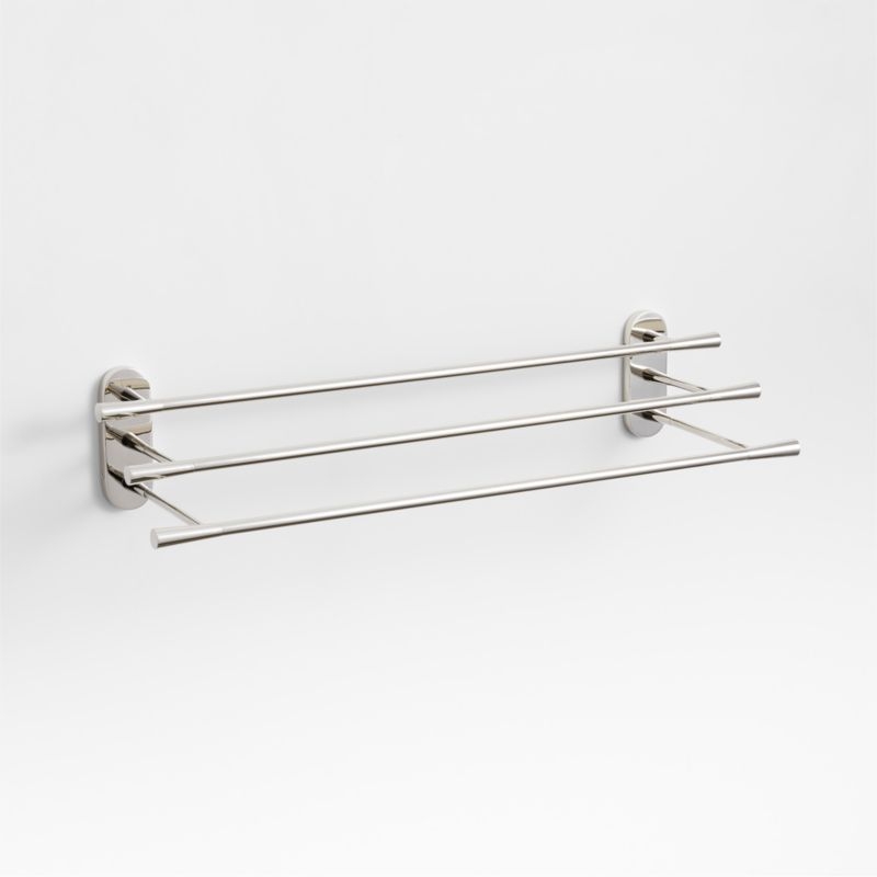 Tapered Polished Chrome Wall-Mounted Bathroom Towel Rack - Image 1