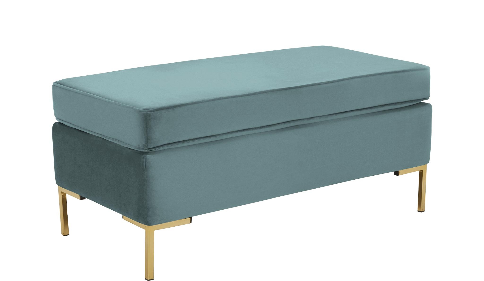 Blue Dee Mid Century Modern Bench with Storage - Dawson Slate - Image 1