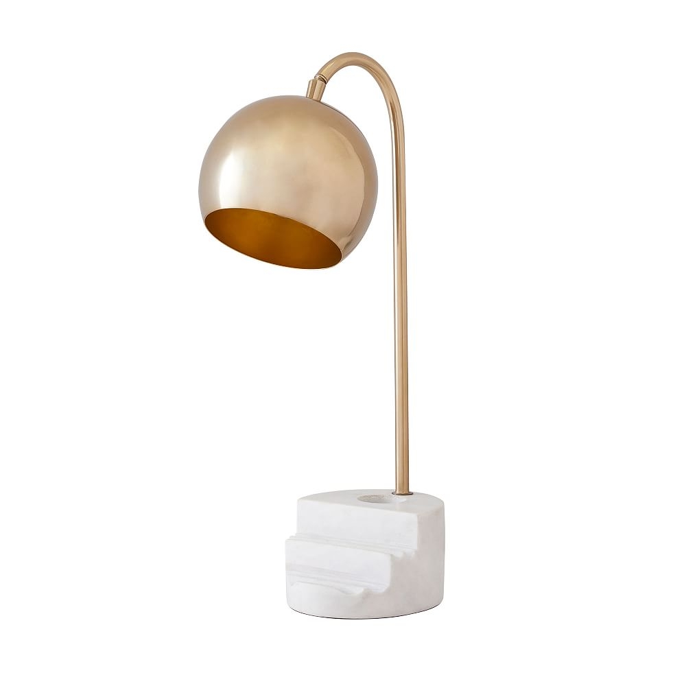 Marble Organizer Base Task Lamp, White/Gold - Image 0