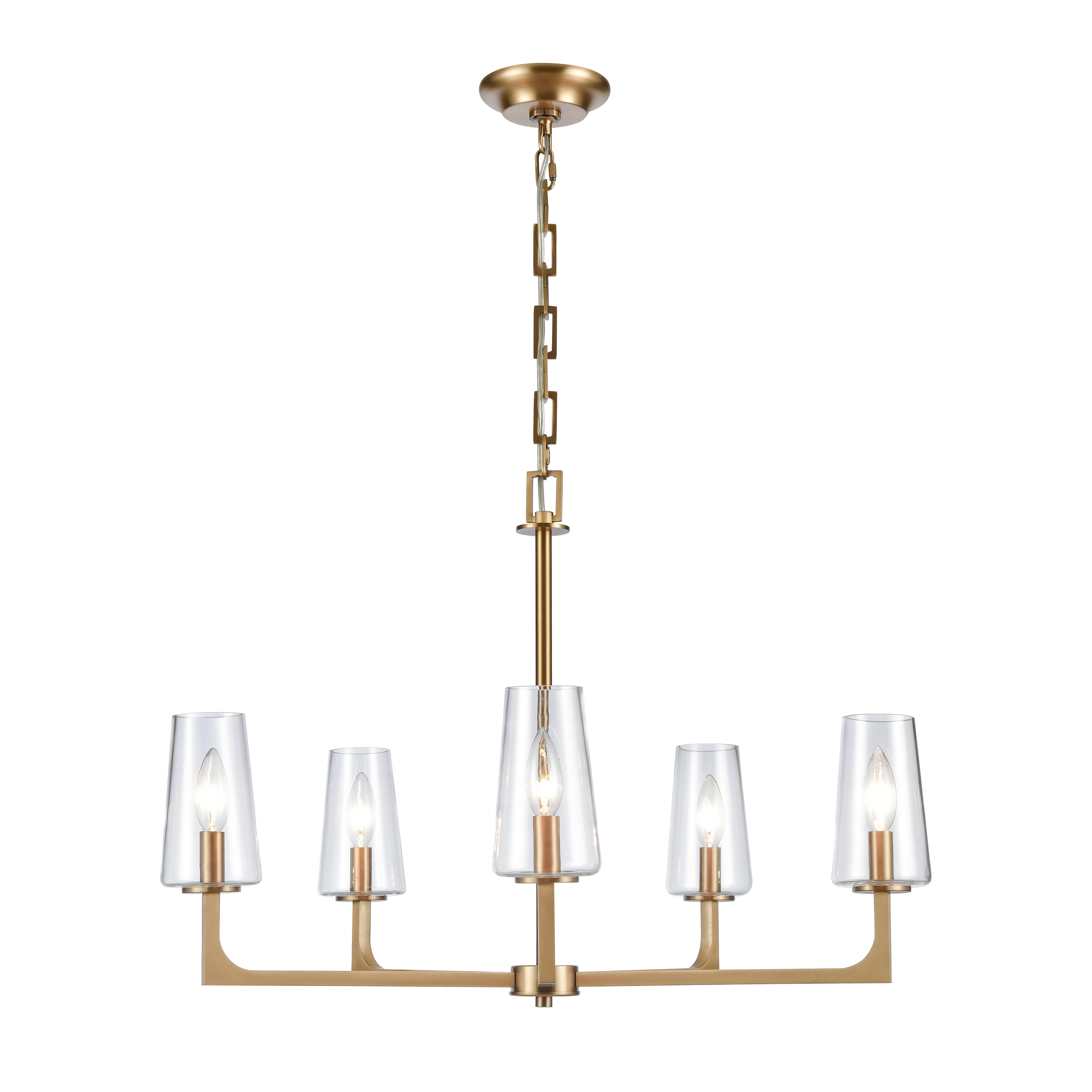 Fitzroy 28'' Wide 5-Light Chandelier - Lacquered Brass - Image 0