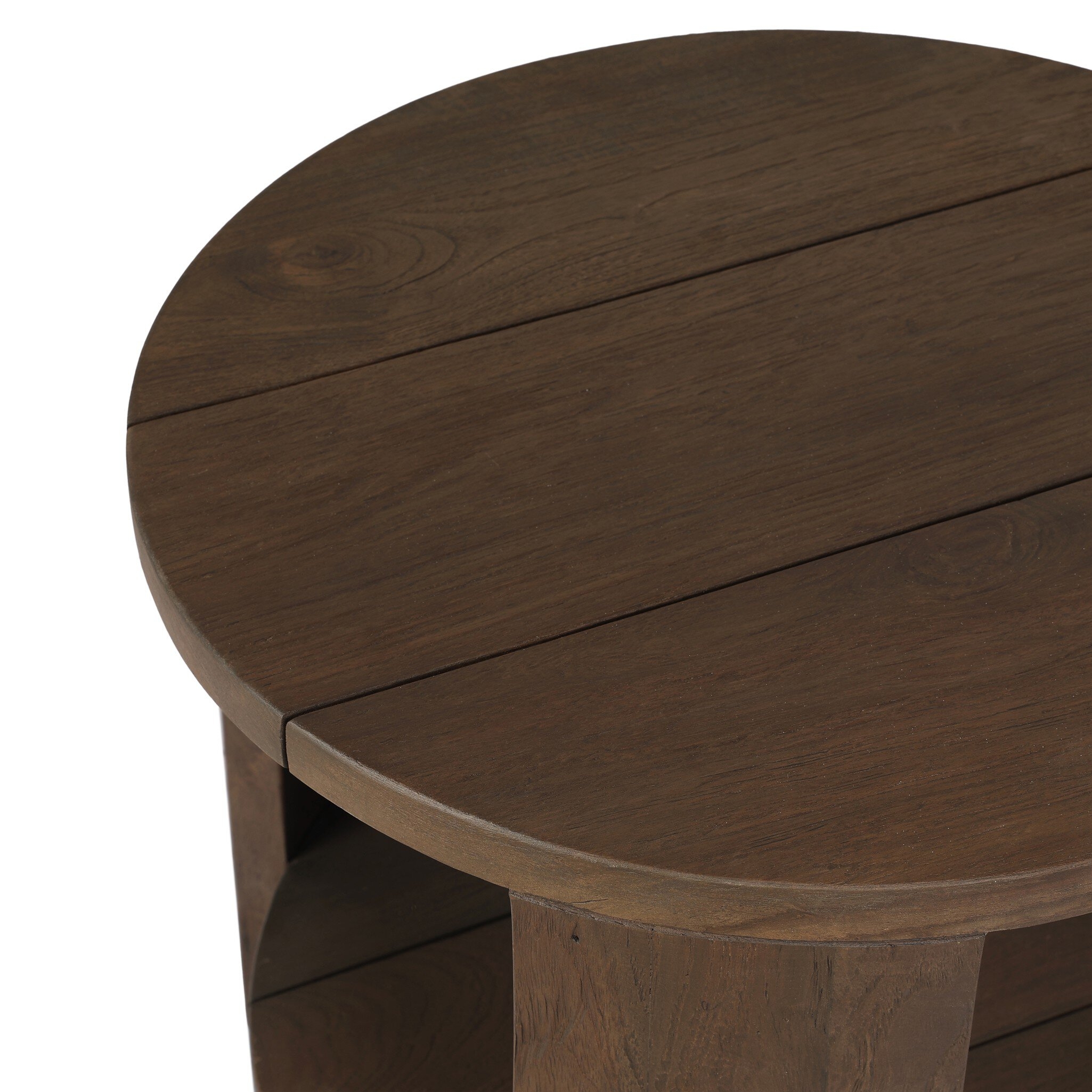 Roca Outdoor Round End Table - Stained Heritage Brown-FSC - Image 6