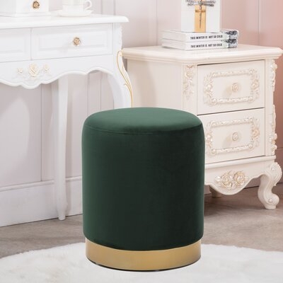 Garmond 14'' Wide Velvet Round Pouf Ottoman - Image 0