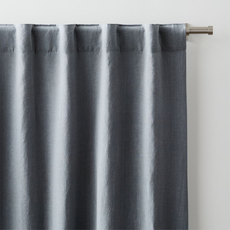 Mist Blue EUROPEAN FLAX ™-Certified Linen Window Curtain Panel 52"x84" - Image 2