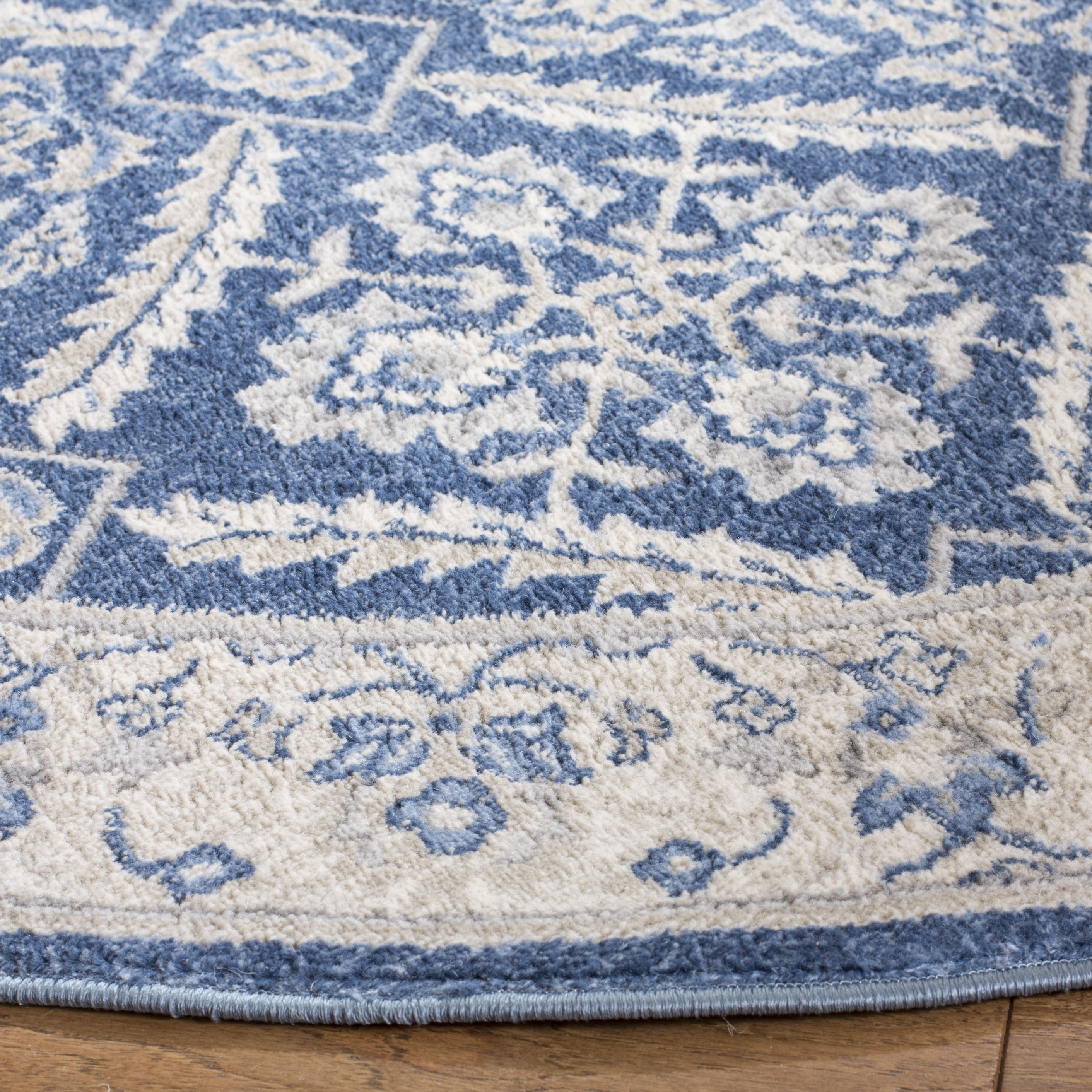 Arlo Home Woven Area Rug, BNT863N, Navy/Cream,  6' 7" X 6' 7" Round - Image 2