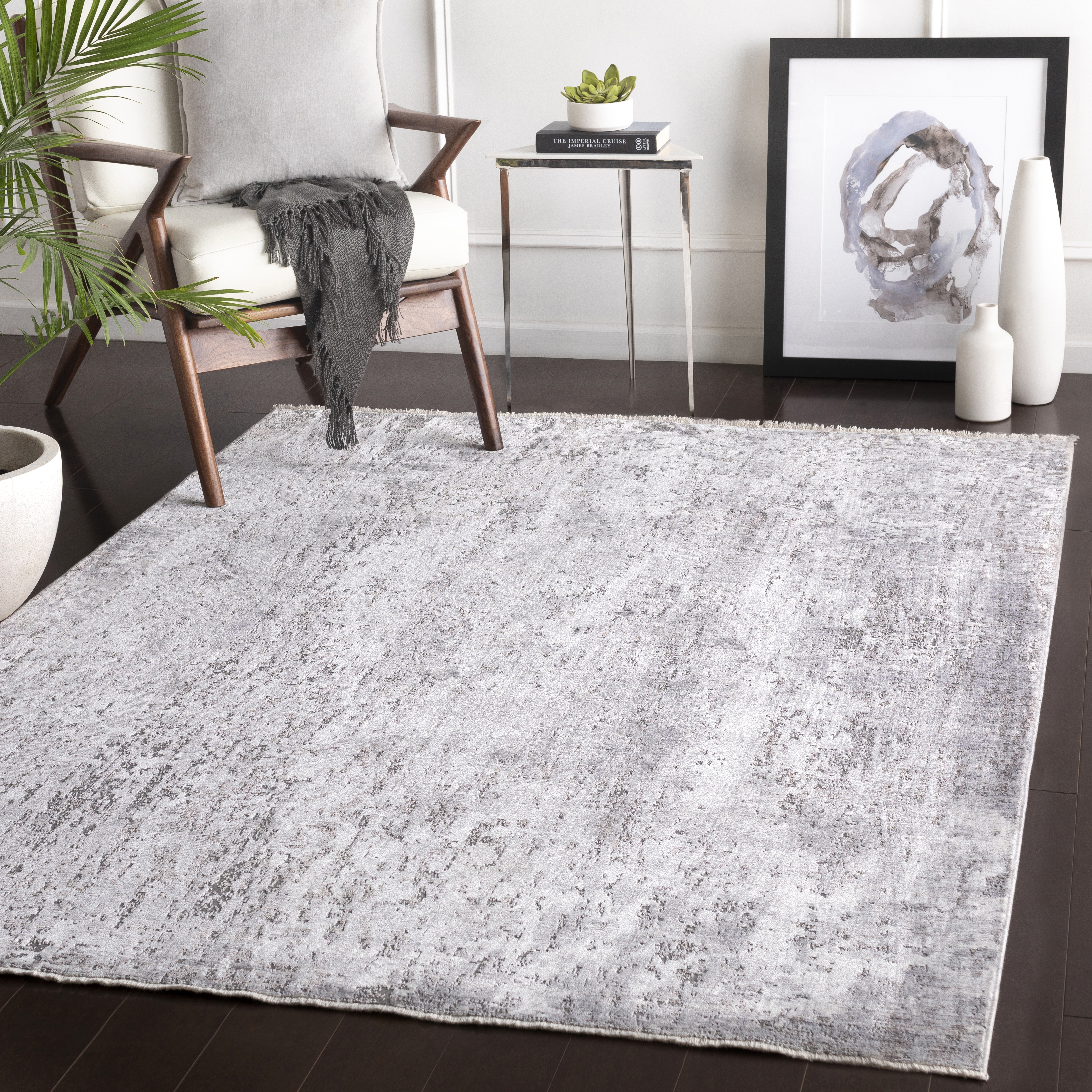 Wonder Gray Indoor 2' x 2'11" Machine Woven Rug - Image 1