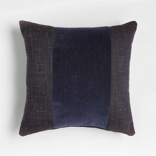 Sunbrella ® 20"x20" Navy Blue Arlo Stripe Outdoor Throw Pillow - Image 0