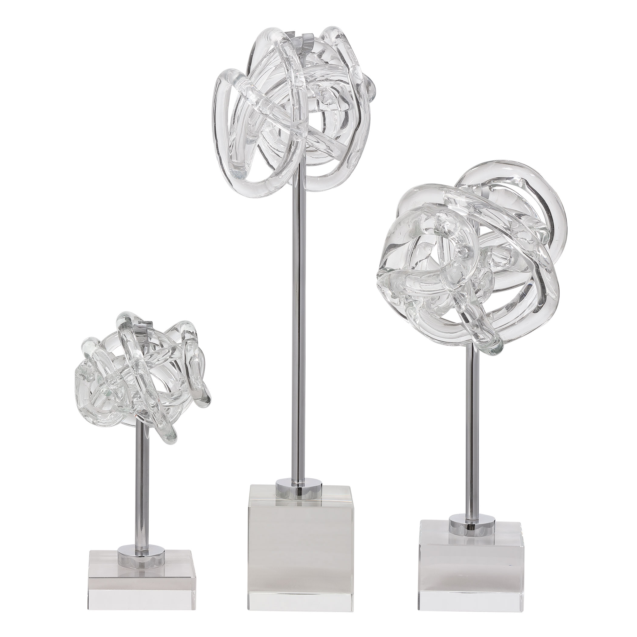 Neuron Glass Table Top Sculptures, S/3 - Image 2