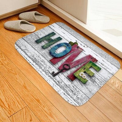 Modern Printed Flannel Area Rug 3D HOME Letter Printed Room Area Rug Floor Carpet - Image 0