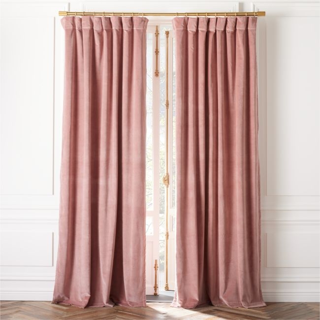 Smoked Mauve Organic Cotton Velvet Window Curtain Panel 48"x108'' - Image 0