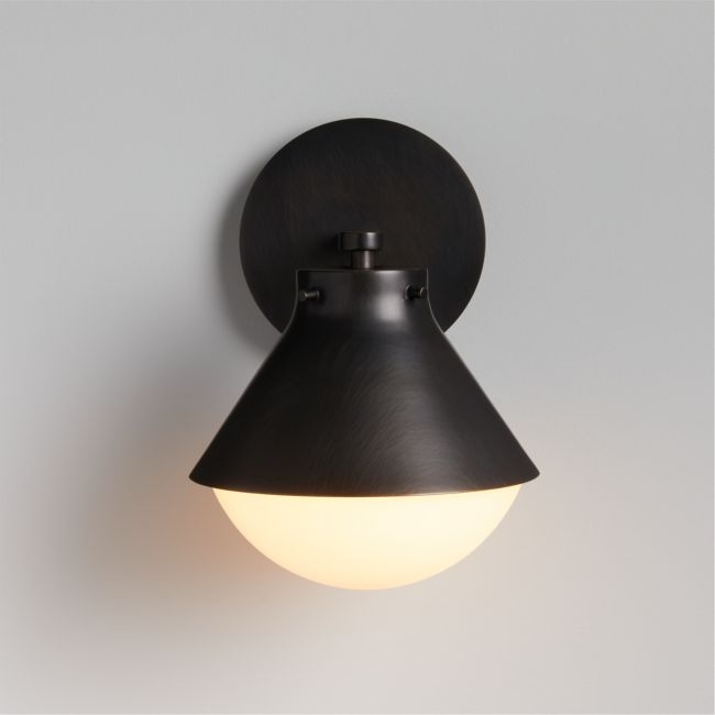 Rainier Black Conical Wall Sconce Light Set of 2 - Image 0