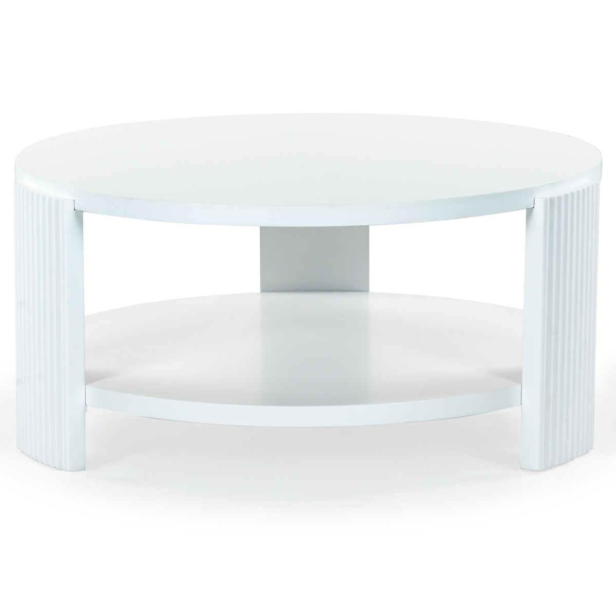 Liabella Round Wood Accent Table - White - Image 0