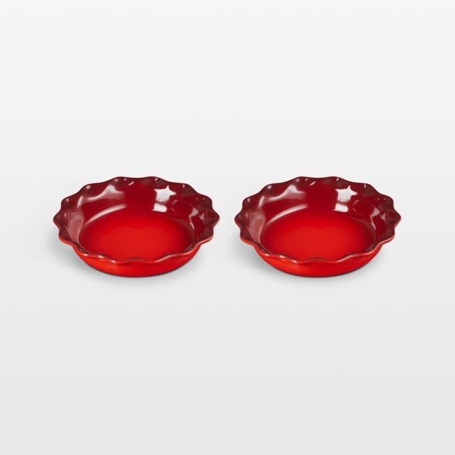 Le Creuset ® Heritage 9" Cerise Pie Dishes, Set of 2 - Image 0