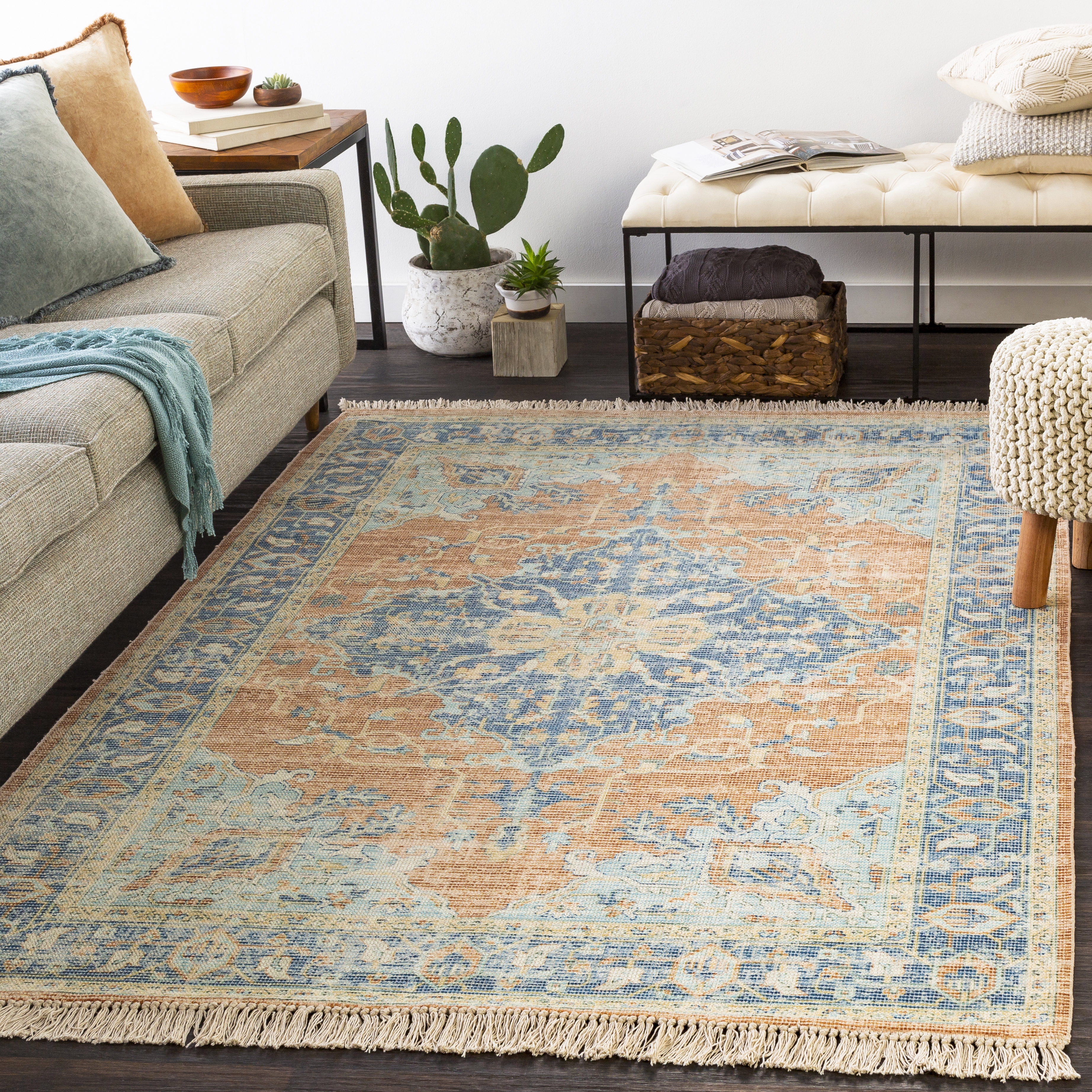 Zainab Blue Indoor 8'10" x 12' Handmade Rug - Image 1