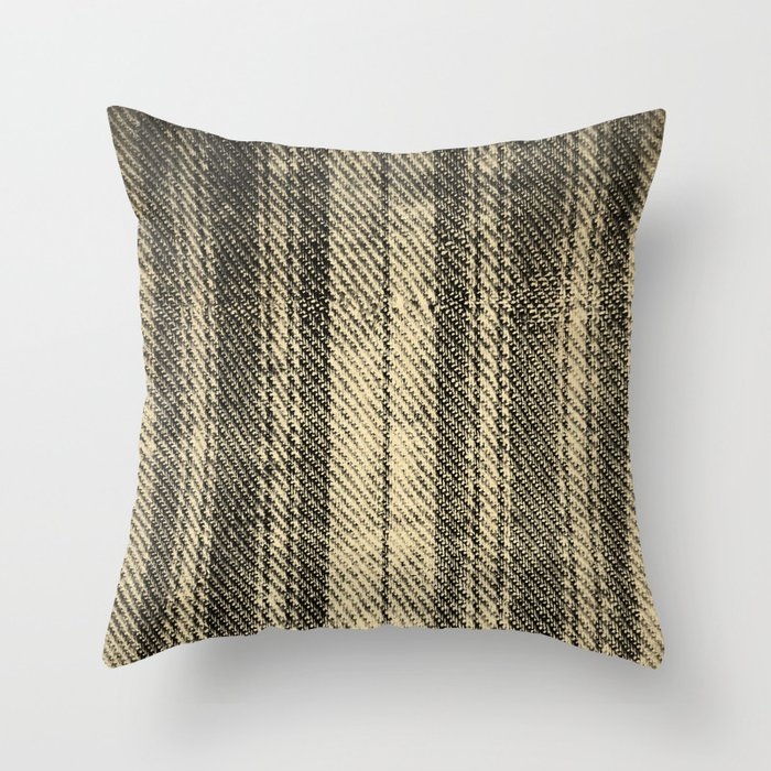Old & Worn Ticking Couch Throw Pillow by Christina Lynn Williams - Cover (20" x 20") with pillow insert - Indoor Pillow - Image 0