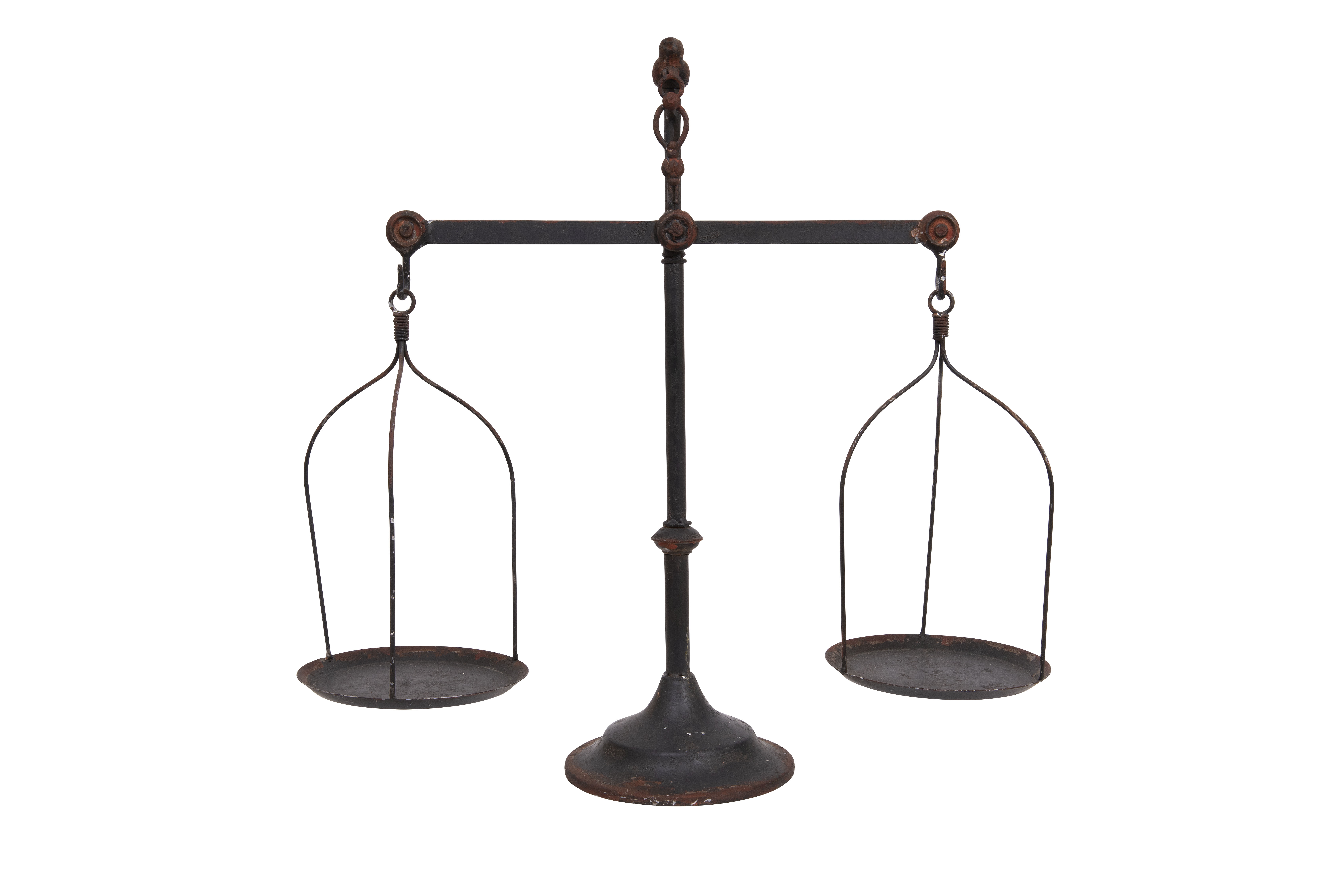 Black Decorative Antique Iron Balance Scale with Bird - Image 0