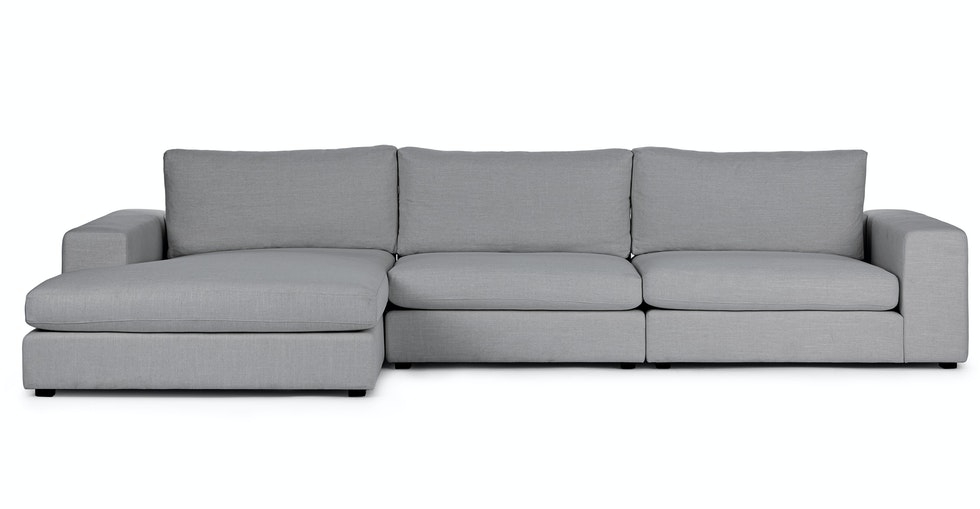 Beta Left Chaise Sectional, Summit Gray - Image 0