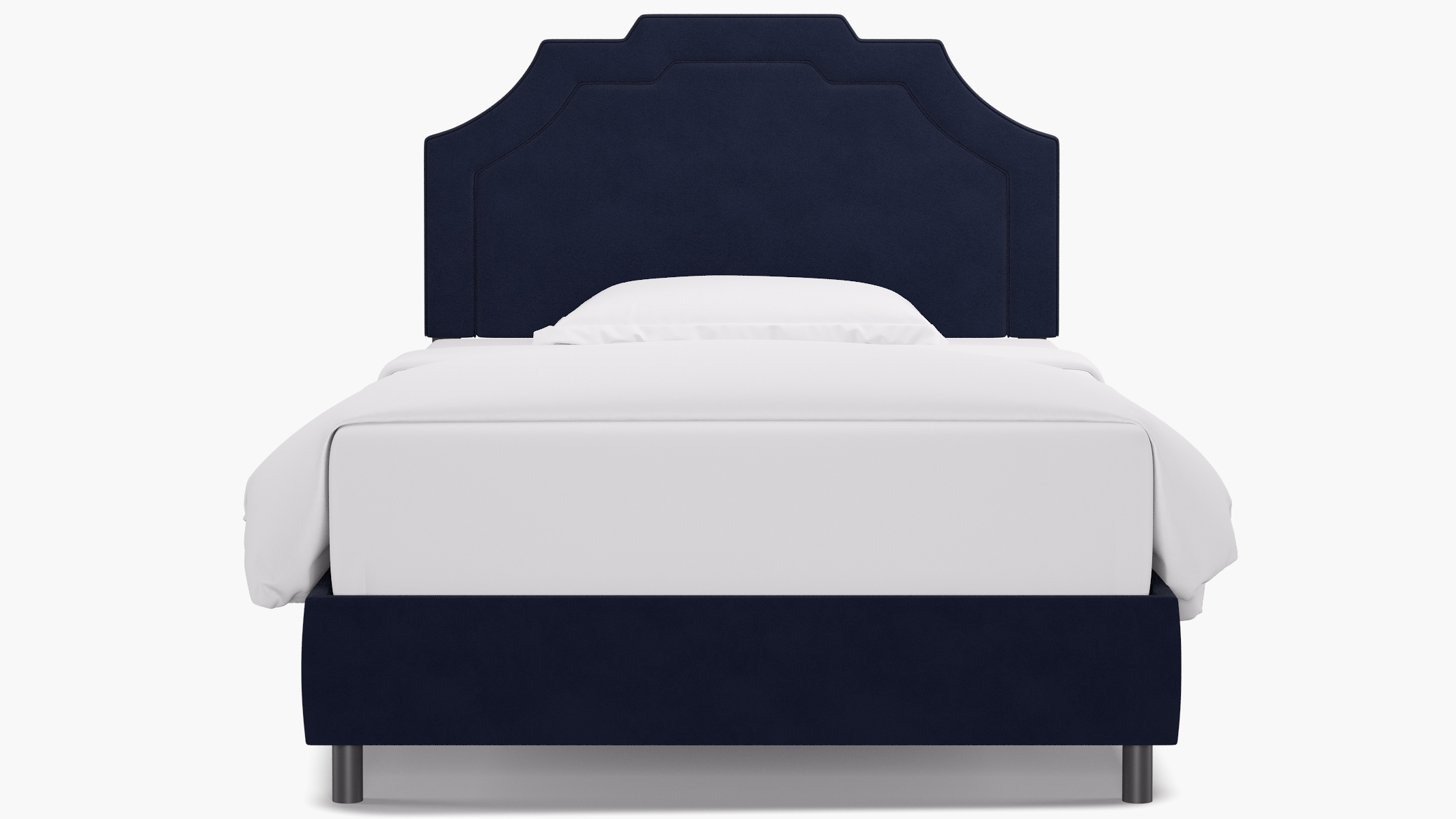 Art Deco Bed, Navy Classic Velvet, Full - Image 0