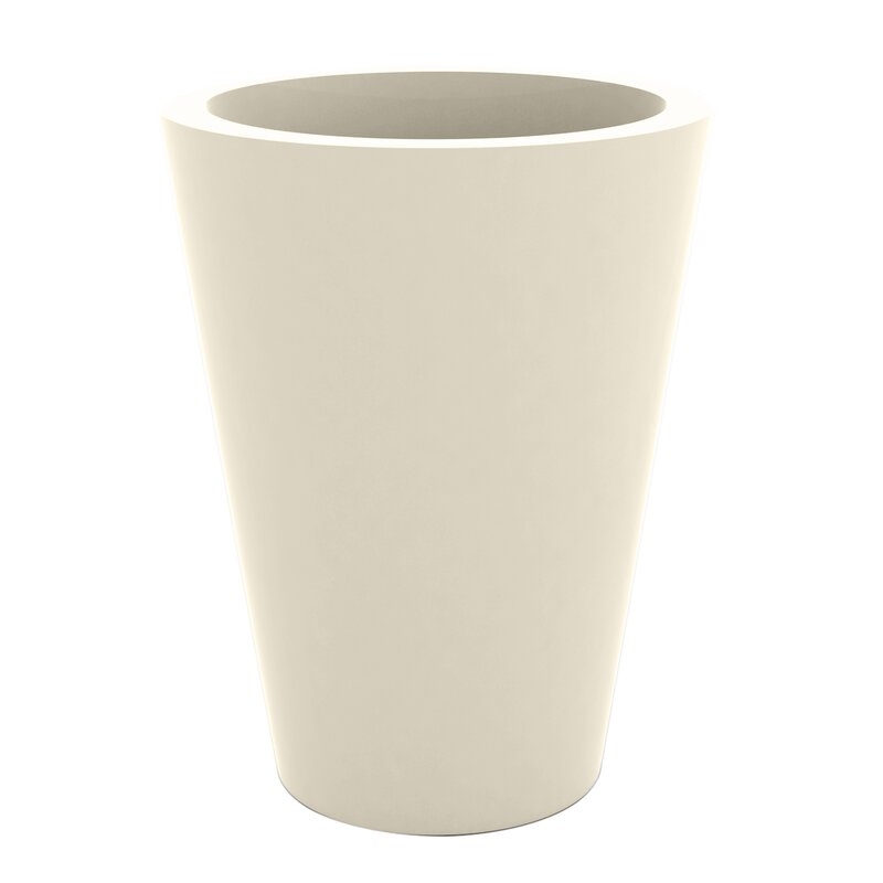 Vondom Cono Self Watering Plastic Pot Planter Color: Ecru, Size: 47.25" H x 23.5" W x 23.25" D - Image 0