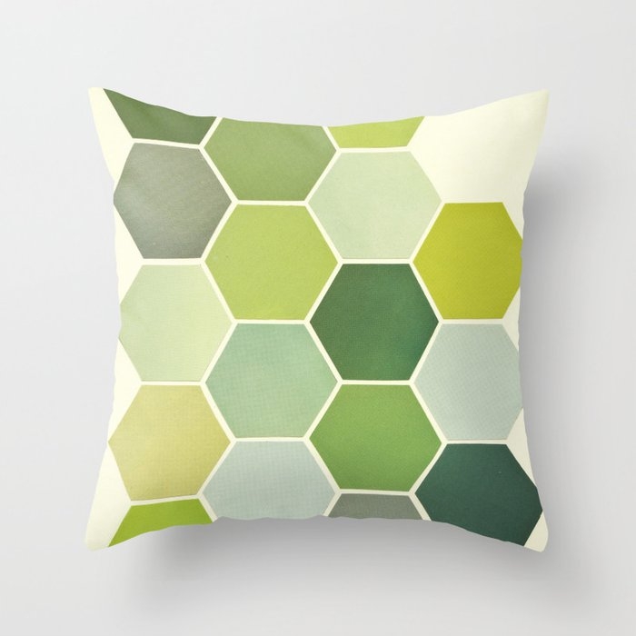 Shades Of Green Throw Pillow by Cassia Beck - Cover (24" x 24") With Pillow Insert - Indoor Pillow - Image 0