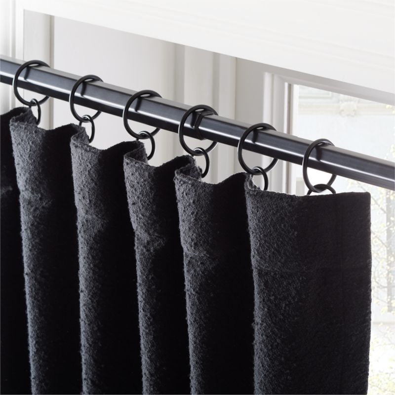 Black Boucle Window Curtain Panel 48''x96'' - Image 1