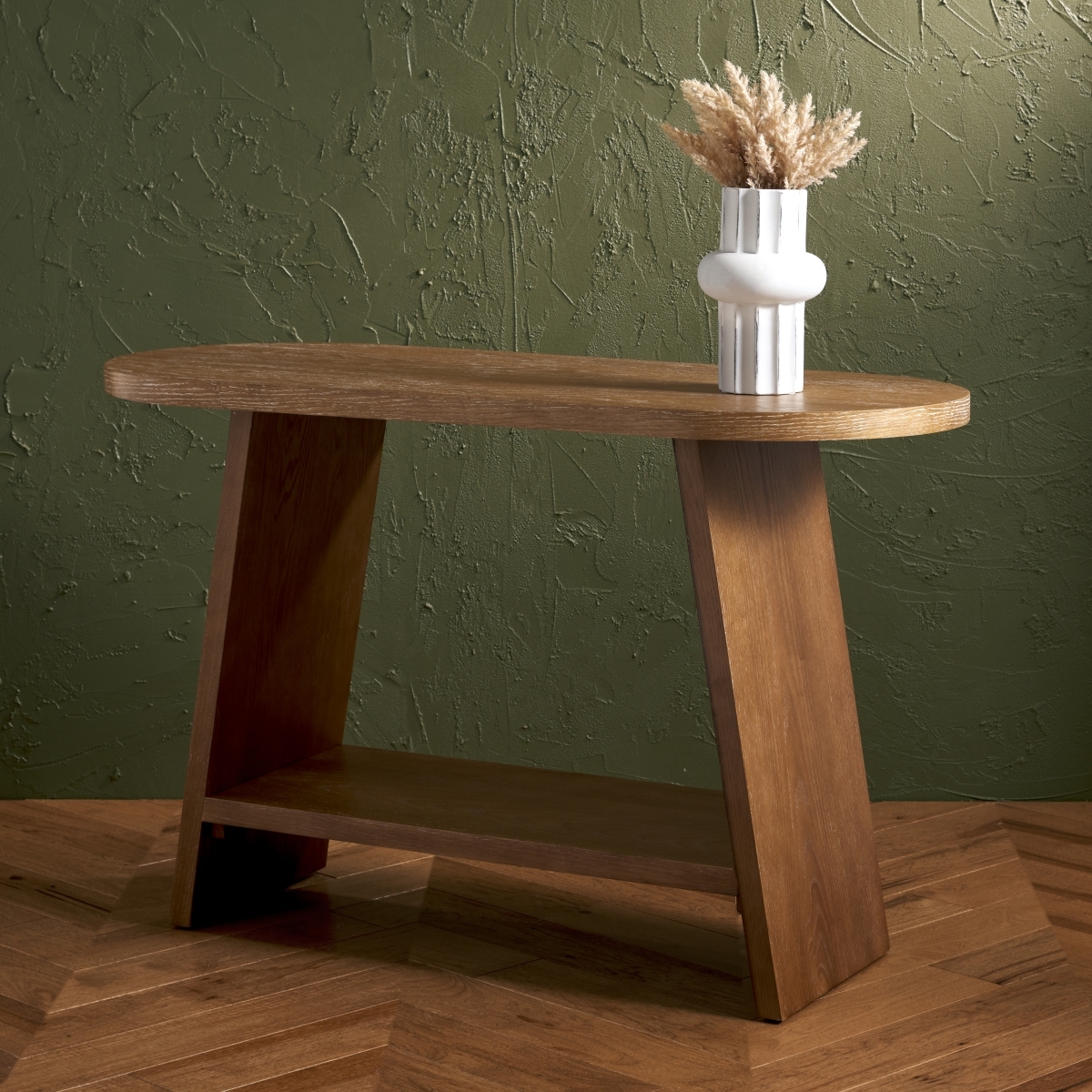 Julianna Wood Console Table - Rustic Oak/- - Image 1