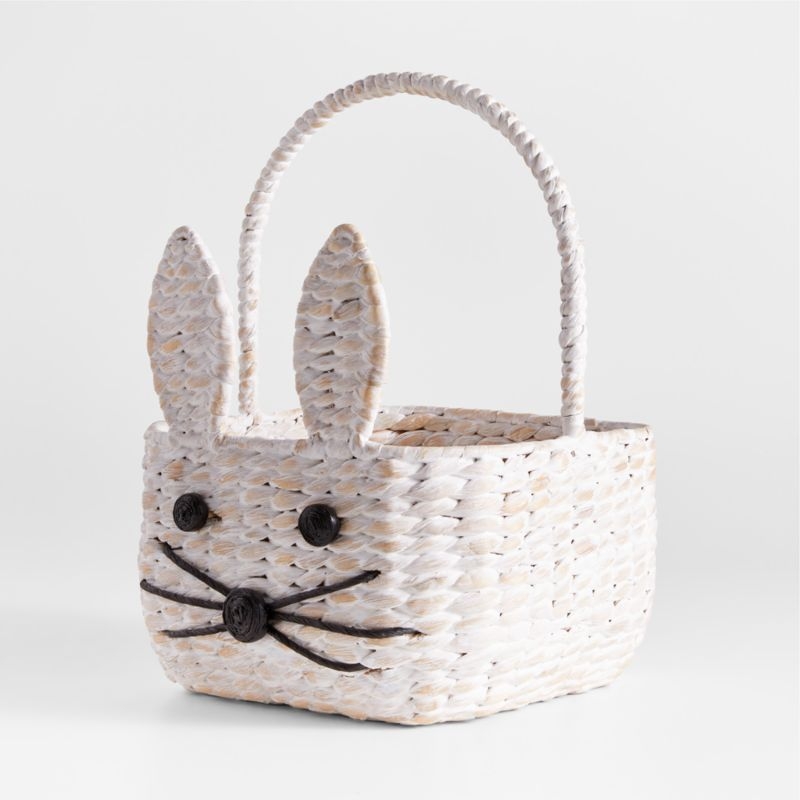 White Woven Bunny Kids Easter Basket - Image 4