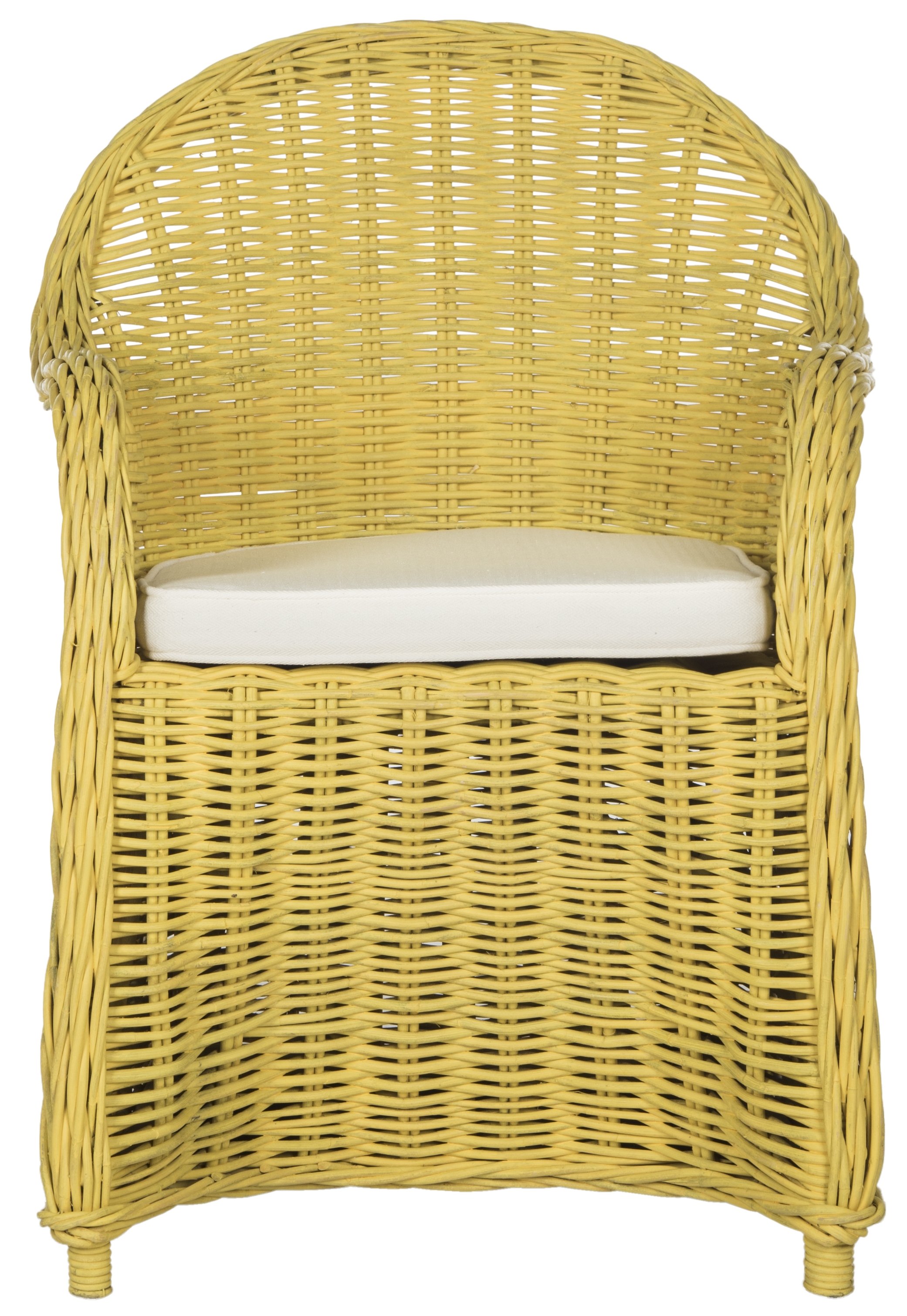 Callista Wicker Club Chair - Yellow - Safavieh - Image 0
