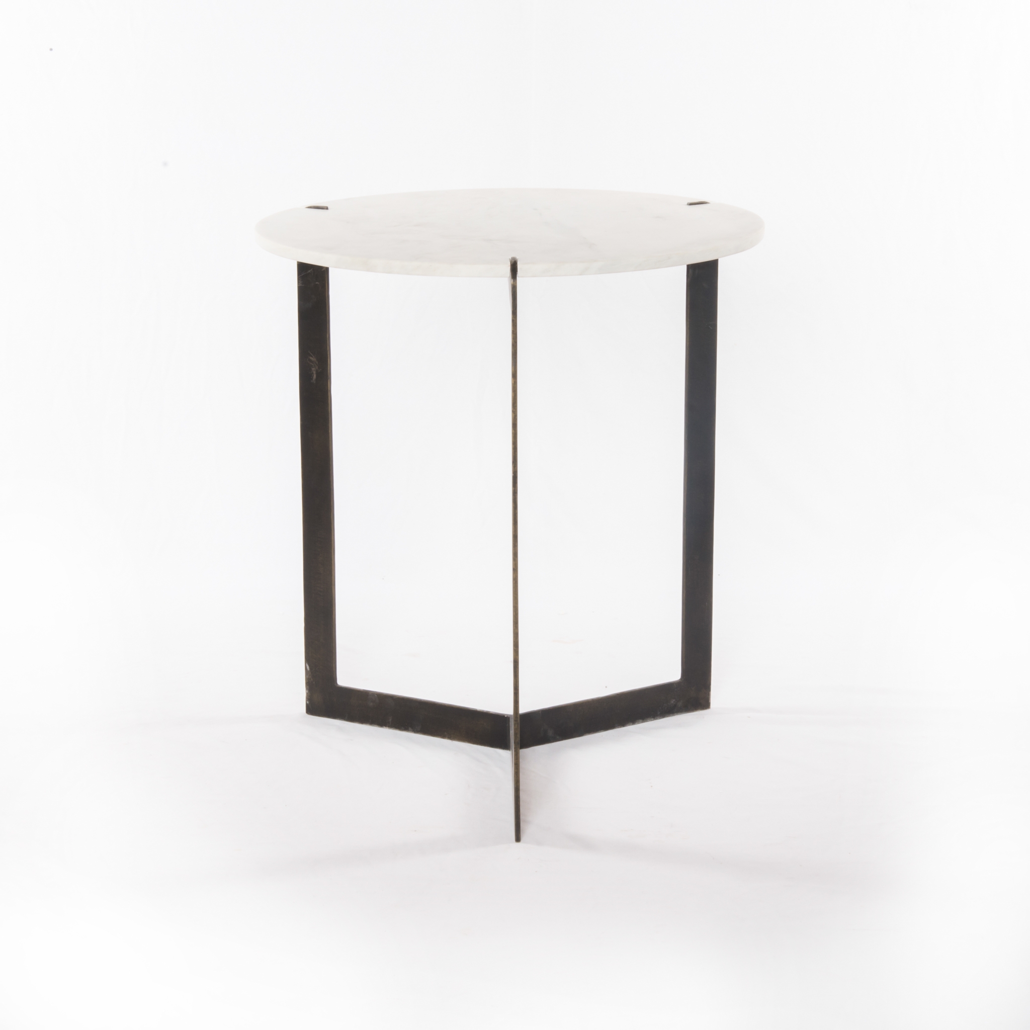 Kiva End Table - Polished White Marble - Image 4