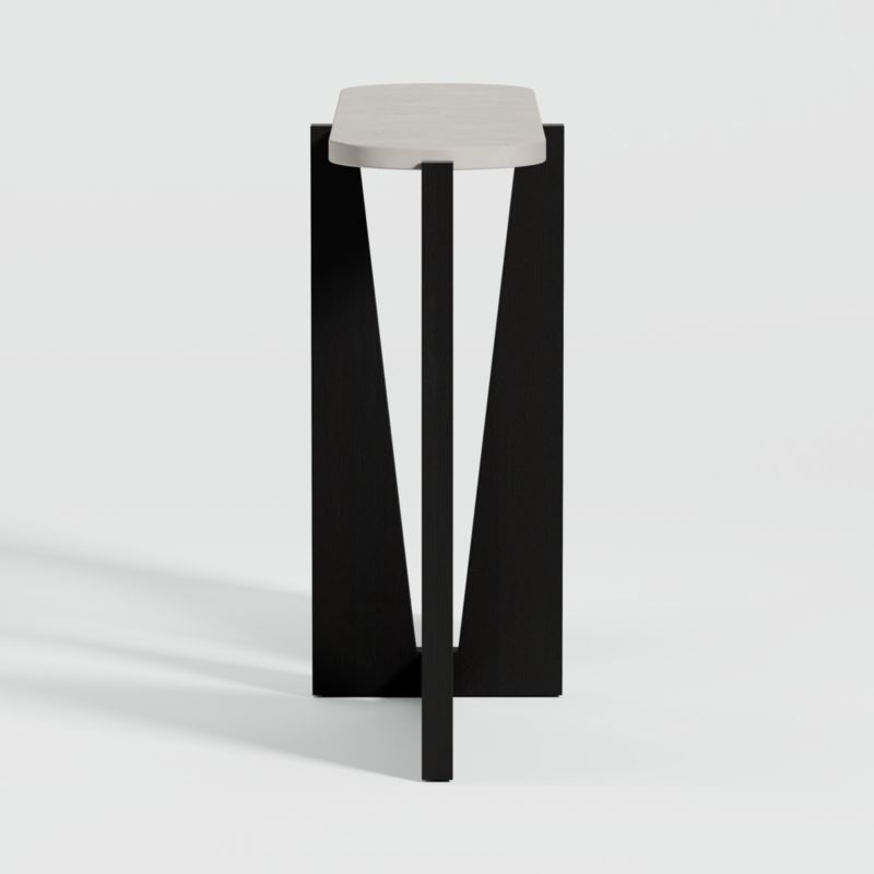 Miro Concrete Console Table with Black Ebonized White Oak Wood Base - Image 3