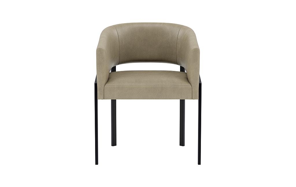 Mina Leather Metal Framed Upholstered Chair - Image 0