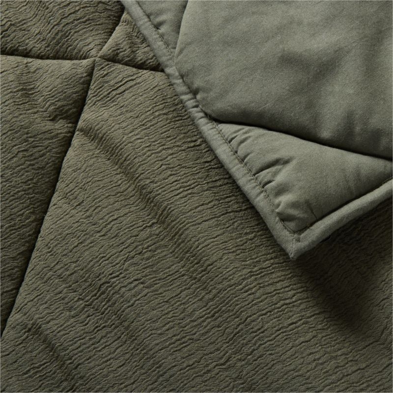 Cotton Crinkle Matelasse Burnt Green Twin/Twin XL Comforter - Image 2