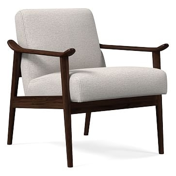 Midcentury Show Wood Chair, Poly, Twill, Sand, Espresso - Image 0