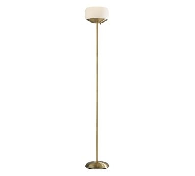 Rosella Metal Torchiere Floor Lamp, Antique Brass - Image 4