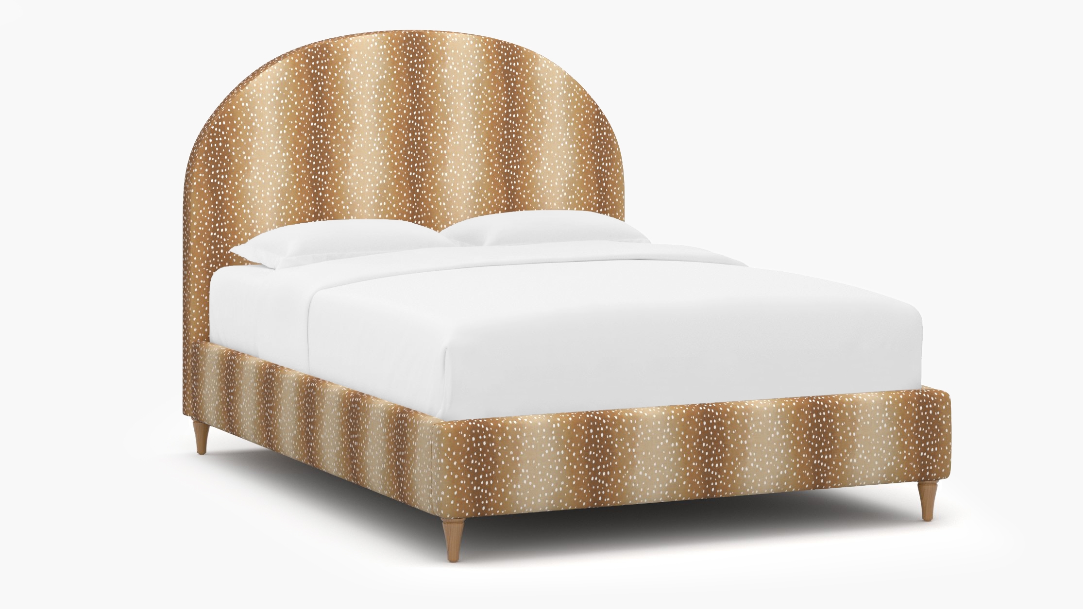 Demilune Bed, Faline, Natural Decorative Tapered Leg, King - Image 1