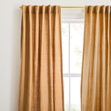 European Flax Linen Curtain, Camel, 48"x96" - Image 3