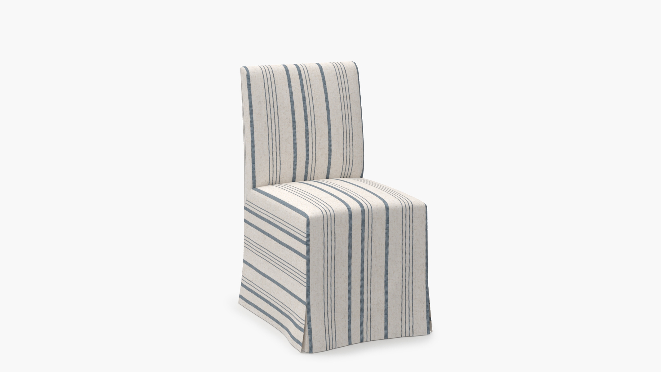 Slipcovered Signature Dining Chair, Blue Market Stripe - Image 1