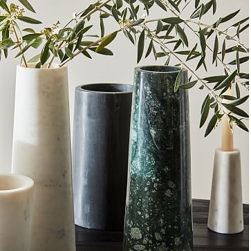 Pure Foundation Marble Vase, Black, Large - Image 1