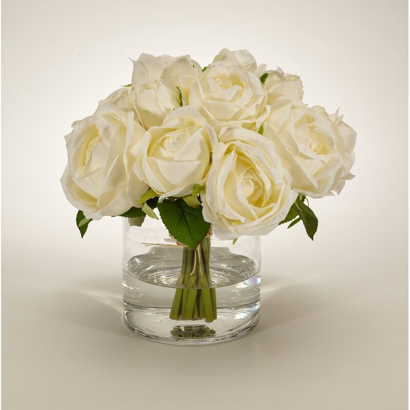 T&C Floral Company Rose Floral Arrangement in Decorative Vase - Image 0
