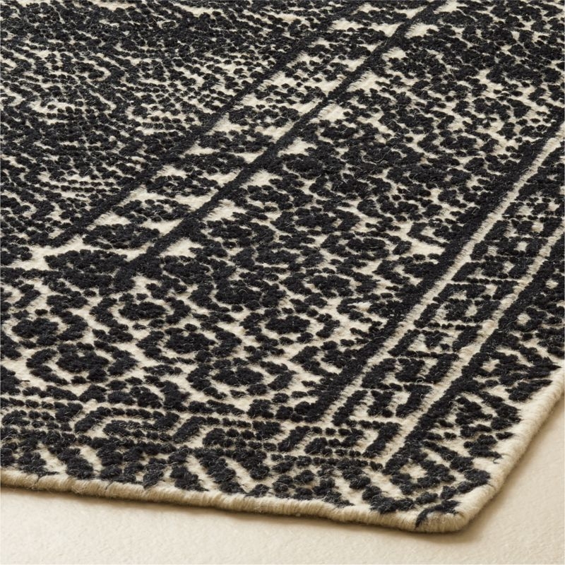 Calero Hand-Knotted Black New Zealand Wool Area Rug 10'X14' - Image 1