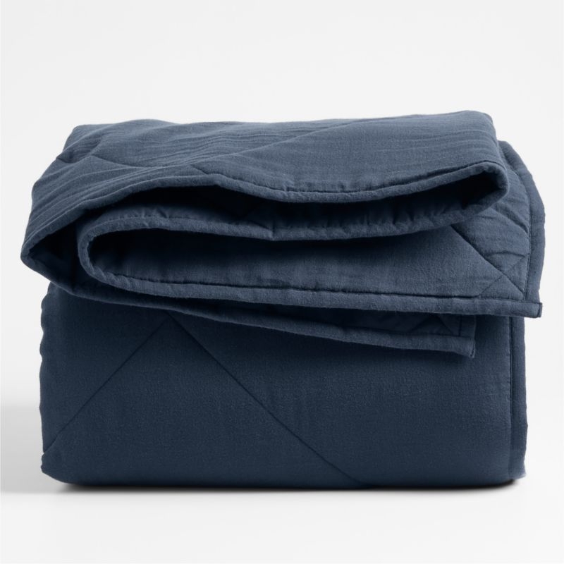 Supersoft Gauze Organic Cotton Deep Indigo Twin XL Quilt - Image 1