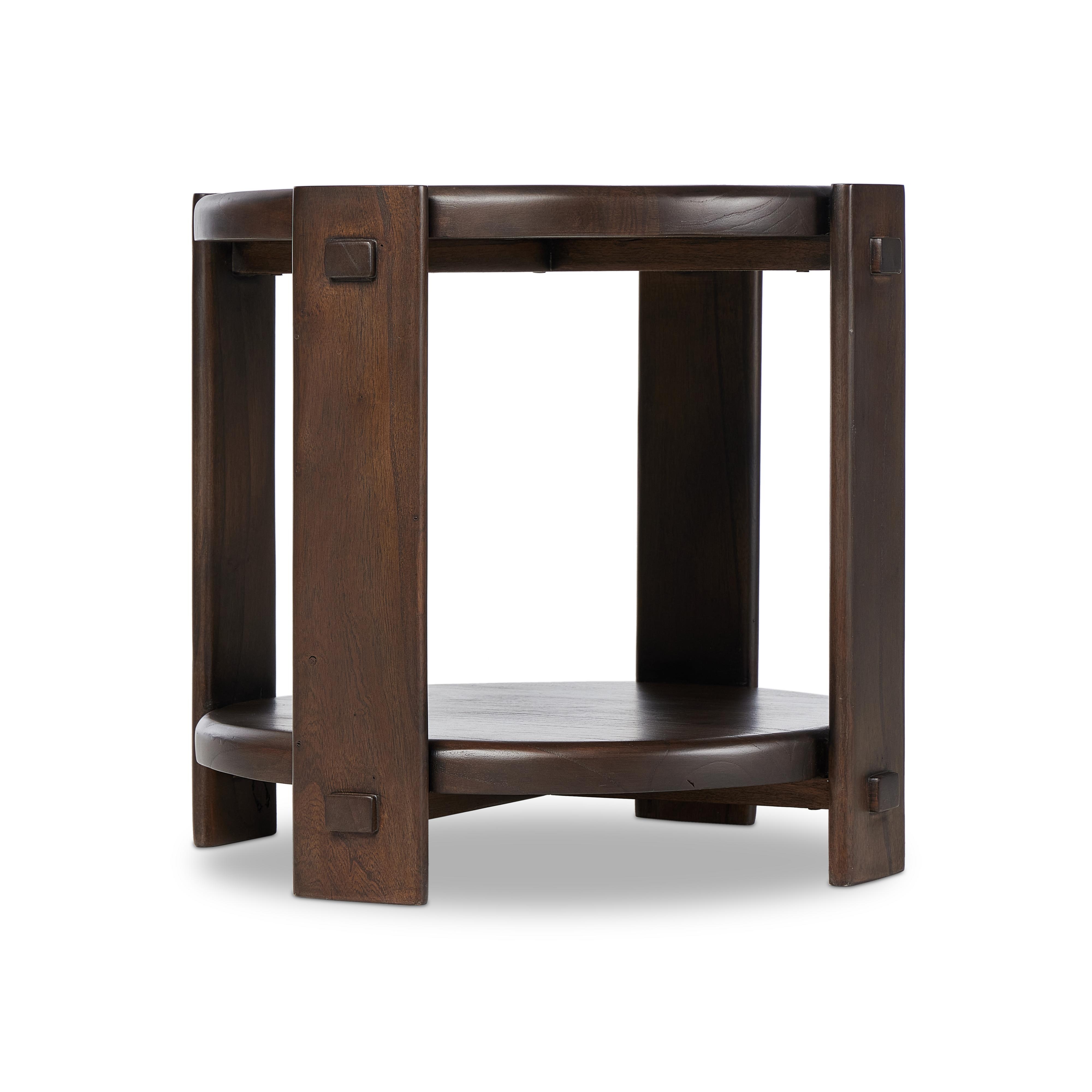 Two Tier End Table-Matte Brown Neem - Image 8