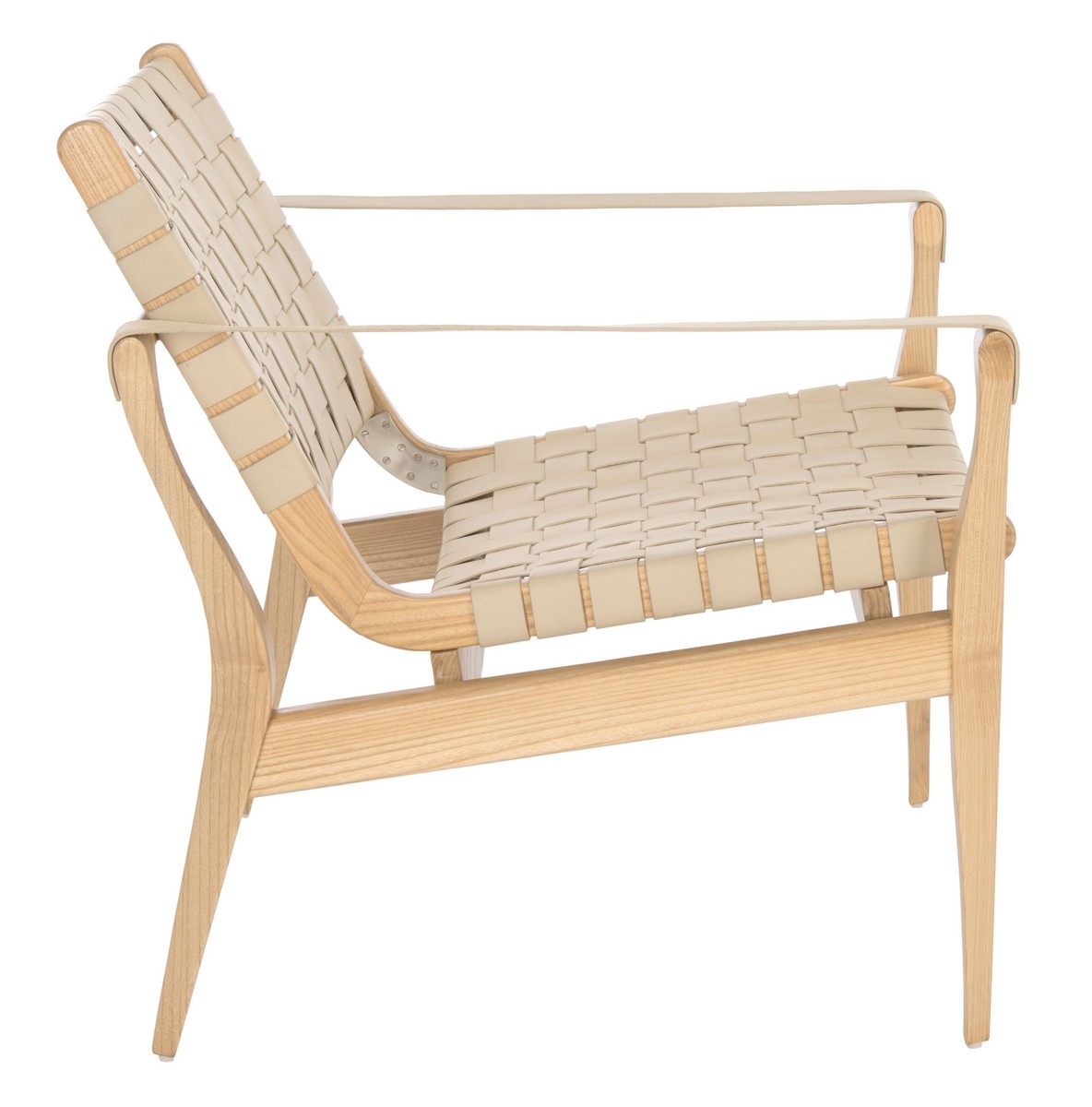 Dilan Leather Safari Chair - White - Image 7