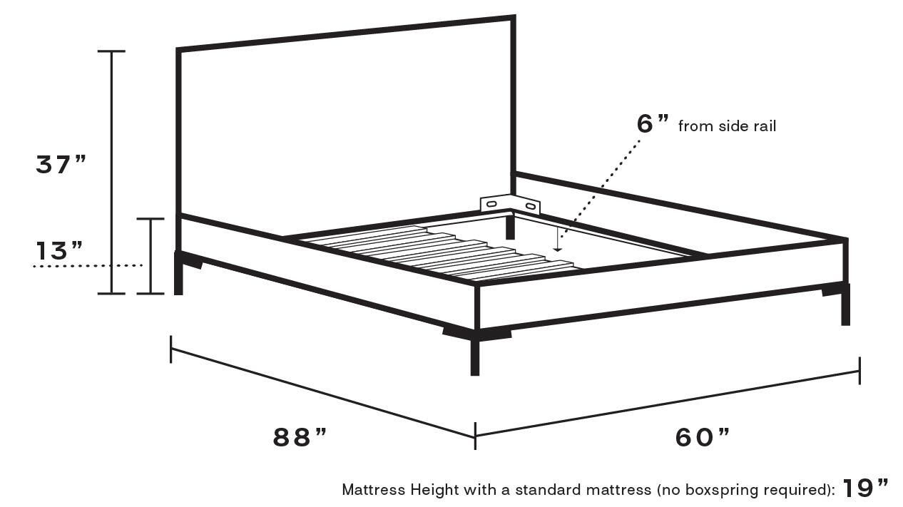 Modern Platform Bed, Vert Classic Velvet, Brass, Full - Image 2