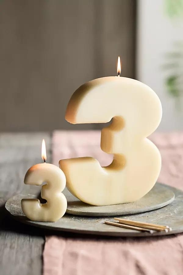 Hand-Dipped Number Candle - Image 0